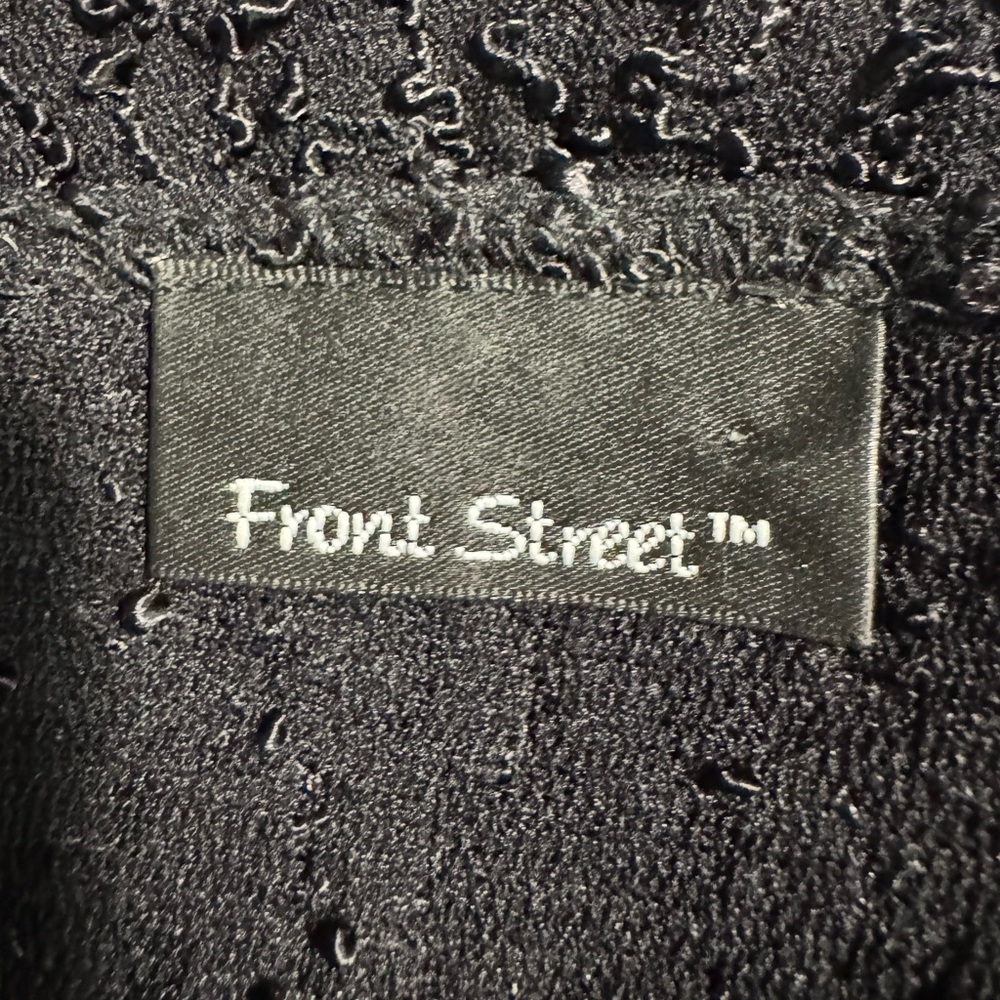 Front Street USA Black Long Sleeve Lagenlook Minimalist Crinkle Top Size XL - Picture 8 of 10